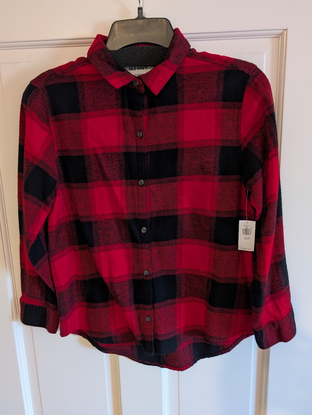Girl's Old Navy Red and Black Plaid Button-Down Shirt